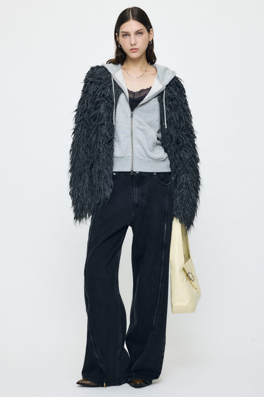 ZIPPER COCOON ストレート BLK 0