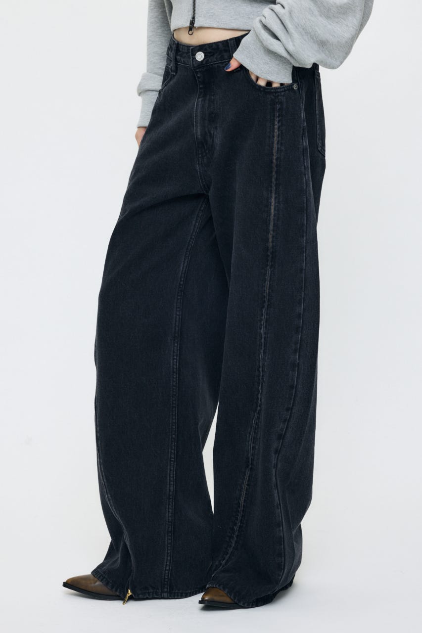 ZIPPER COCOON ストレート BLK 0