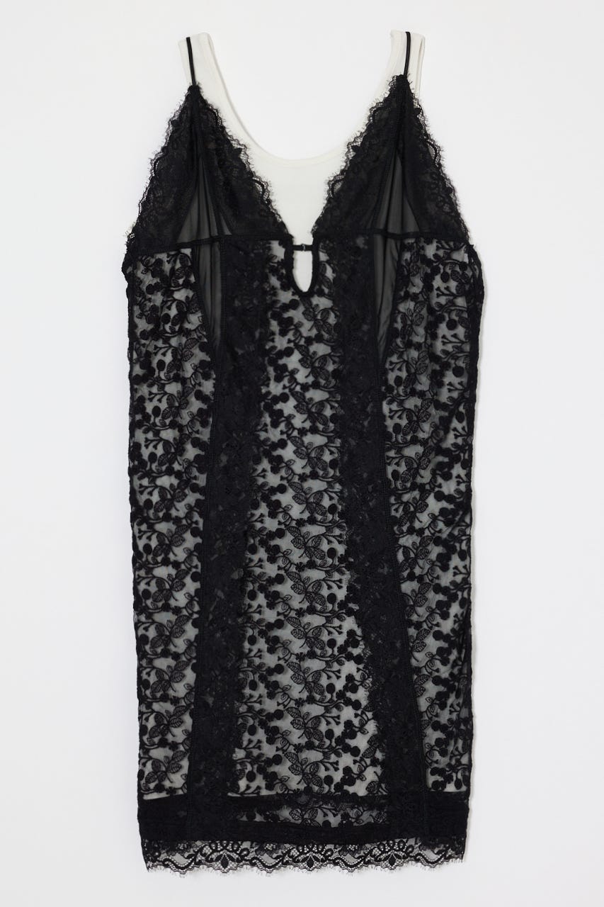LACE LAYER トップス BLK FREE