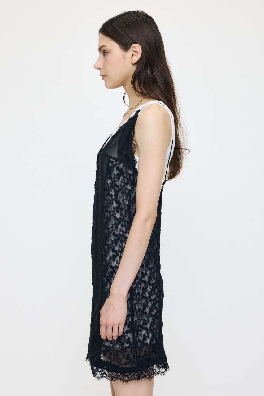 LACE LAYER トップス BLK FREE