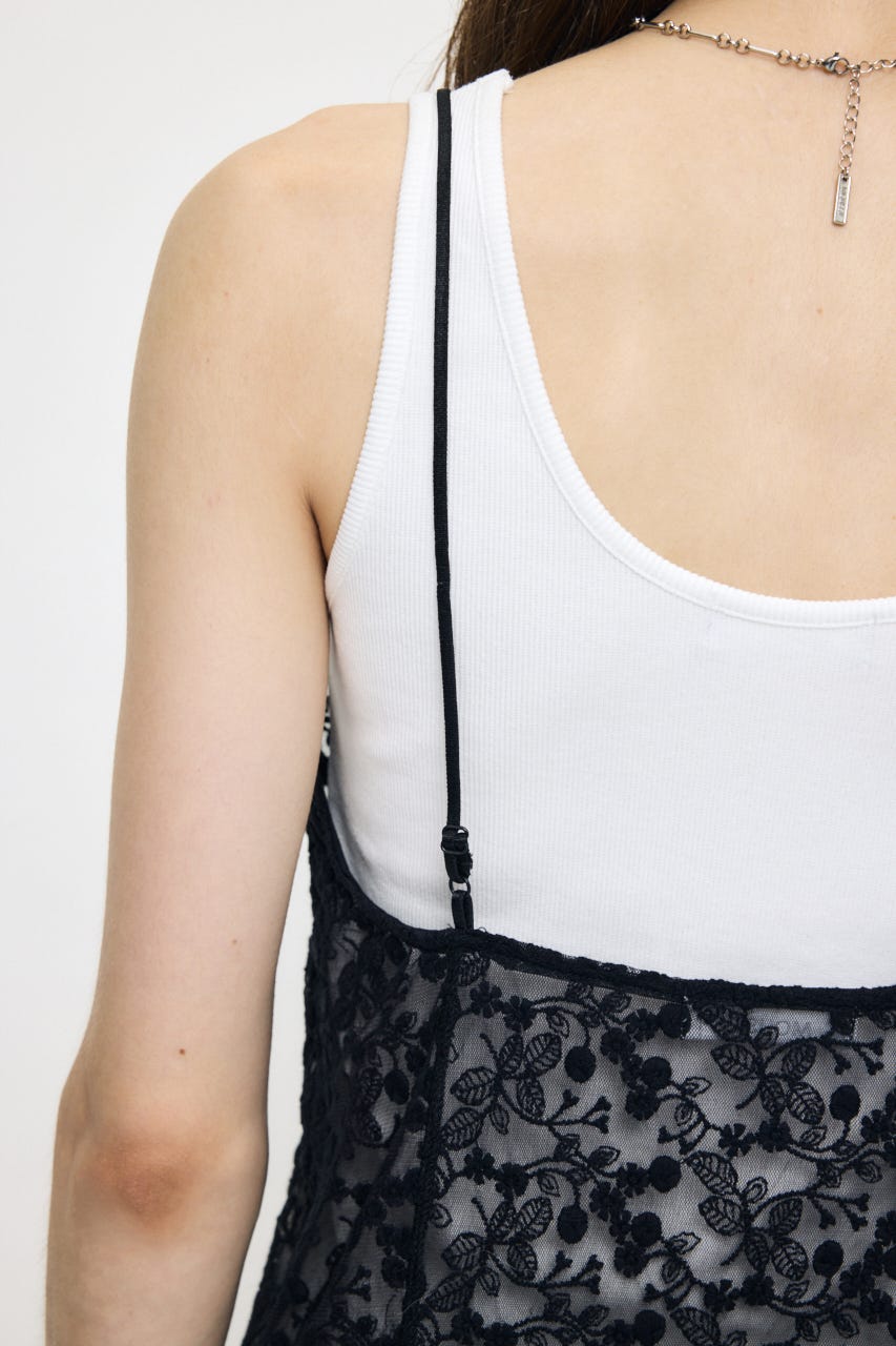 LACE LAYER トップス BLK FREE