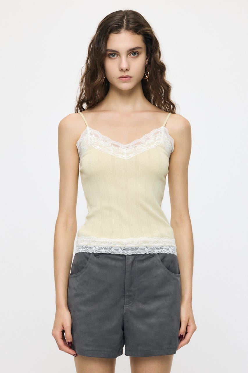 LACY CAMI AND カーディガン L/YEL FREE