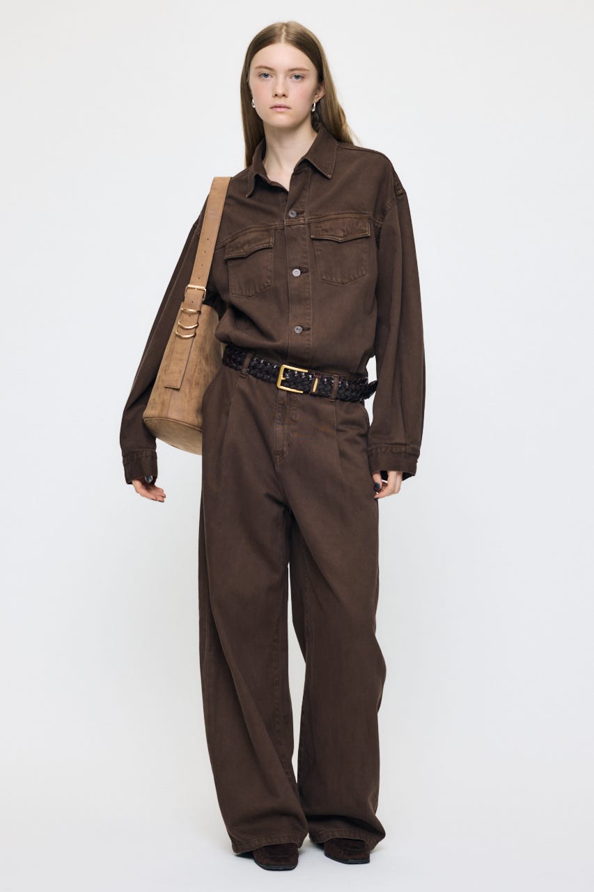 TUCKED DENIM ジャンプスーツ BRN 1