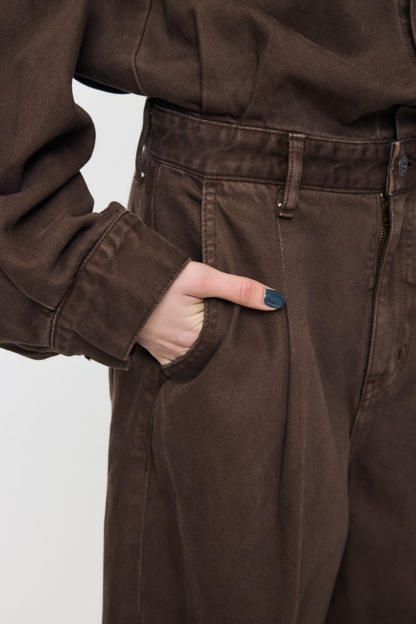 TUCKED DENIM ジャンプスーツ BRN 1