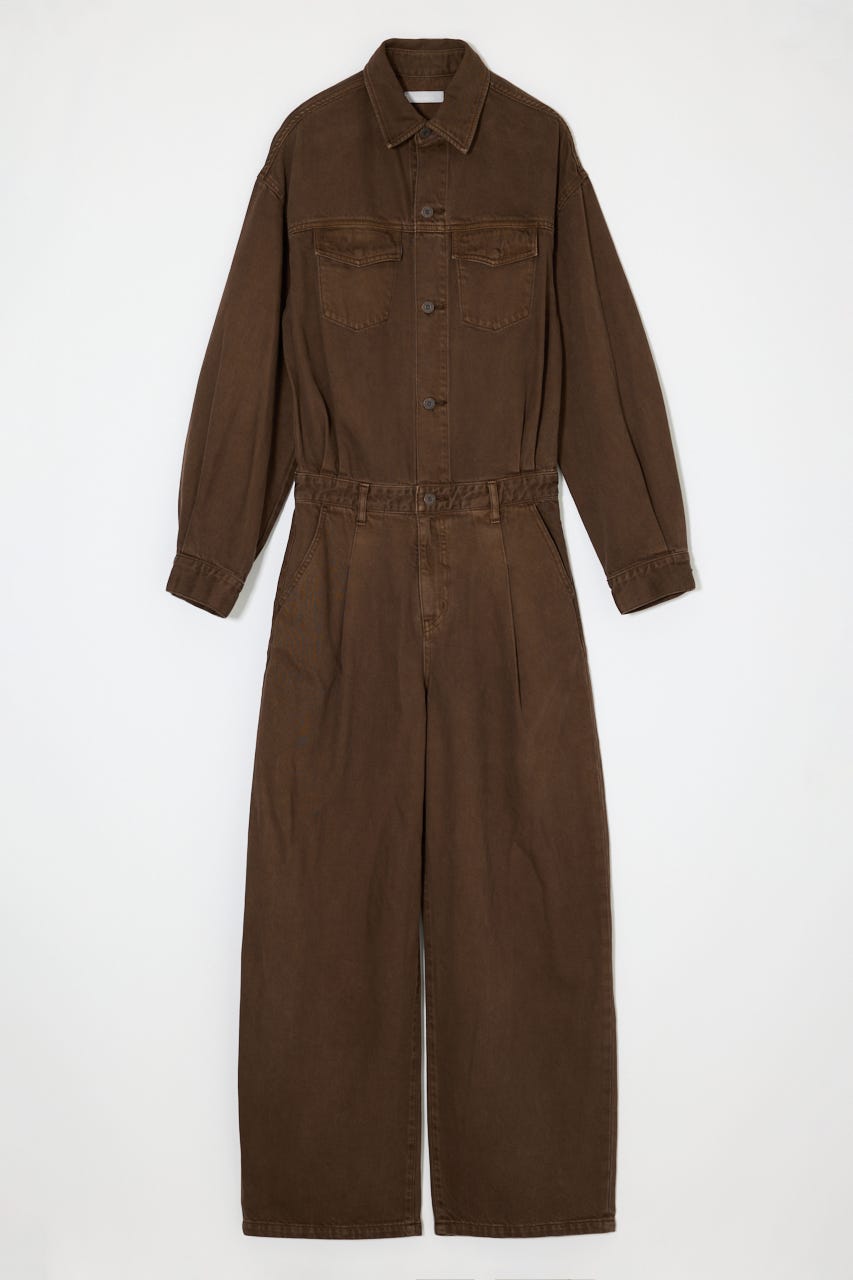 TUCKED DENIM ジャンプスーツ BRN 1