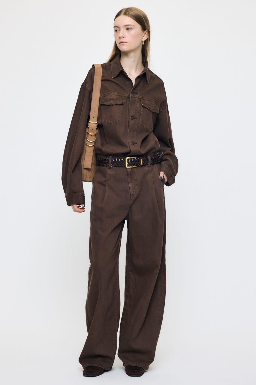 TUCKED DENIM ジャンプスーツ BRN 1