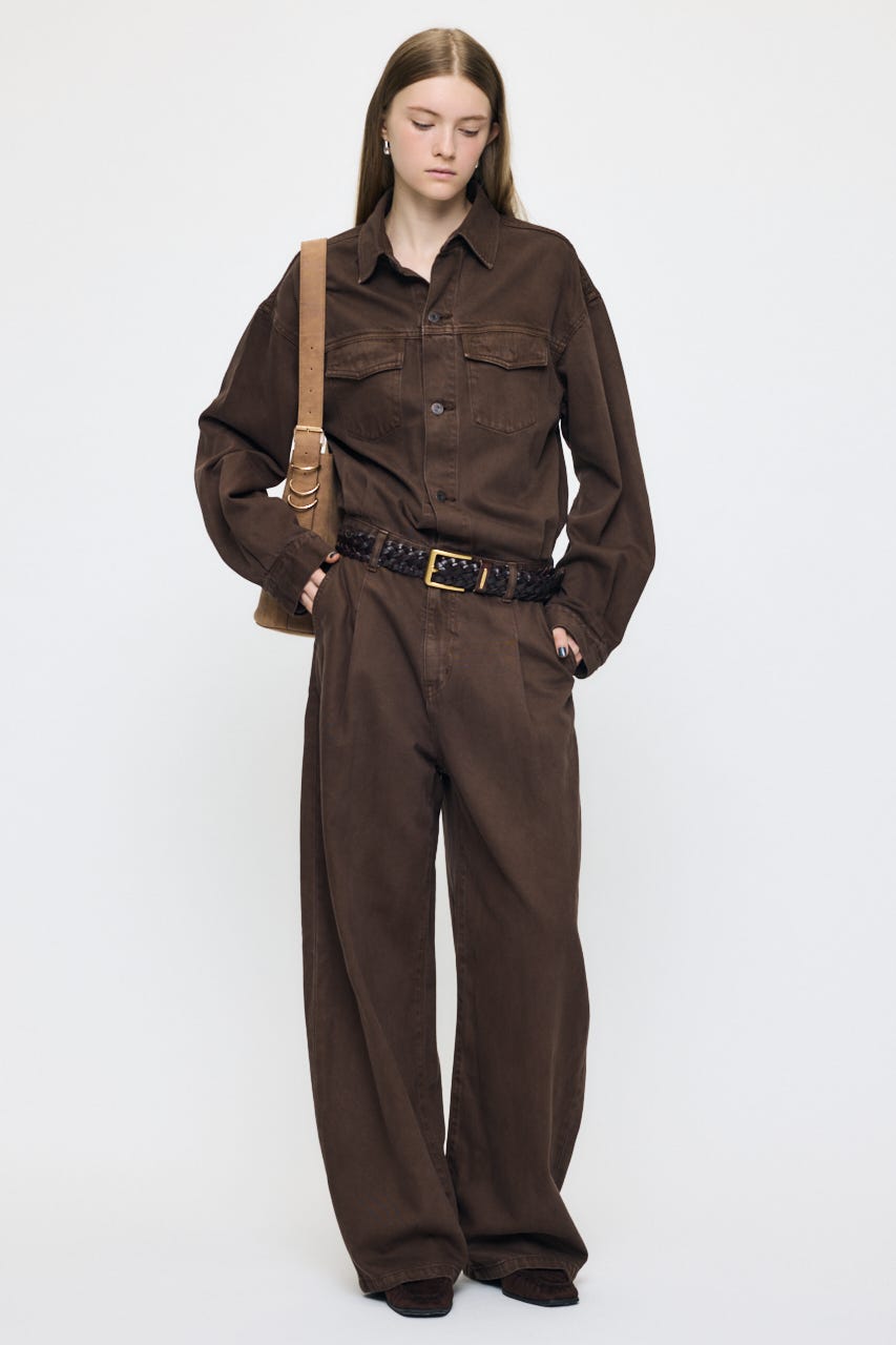 TUCKED DENIM ジャンプスーツ BRN 1