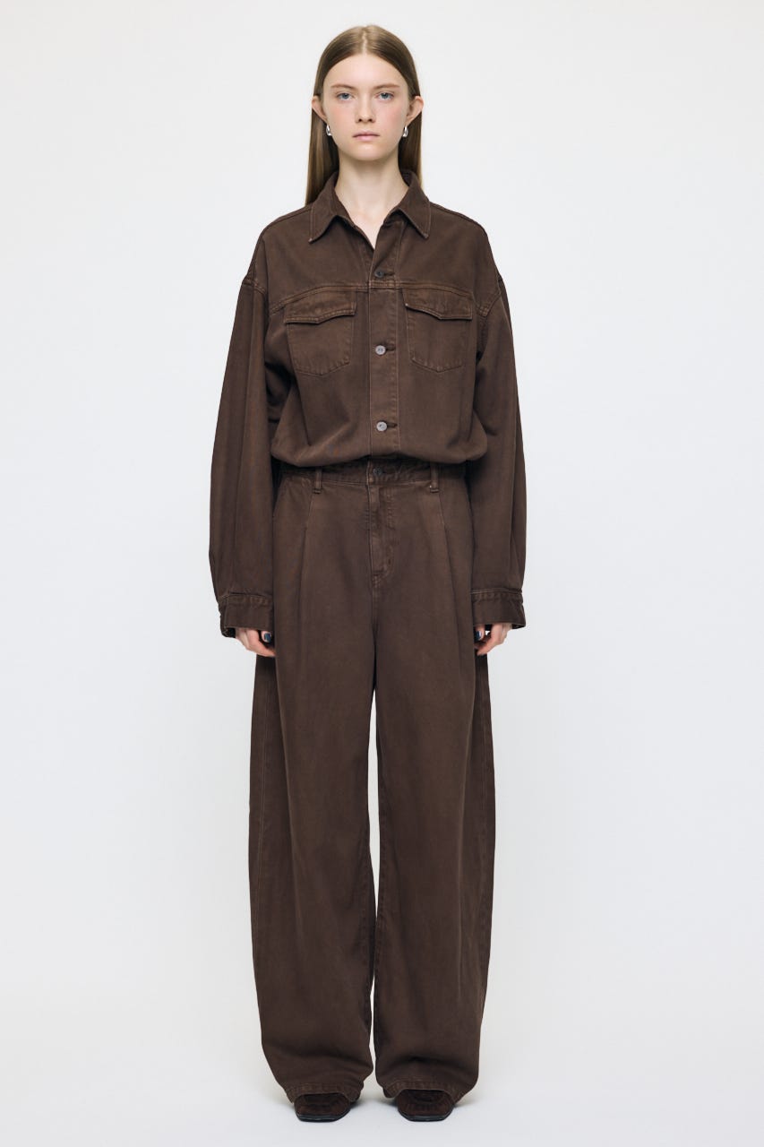 TUCKED DENIM ジャンプスーツ BRN 1
