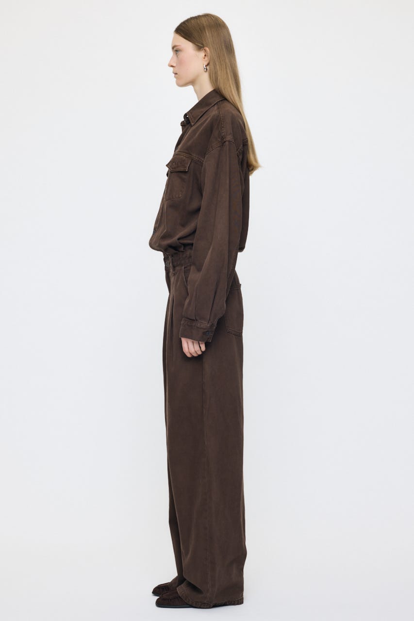TUCKED DENIM ジャンプスーツ BRN 1