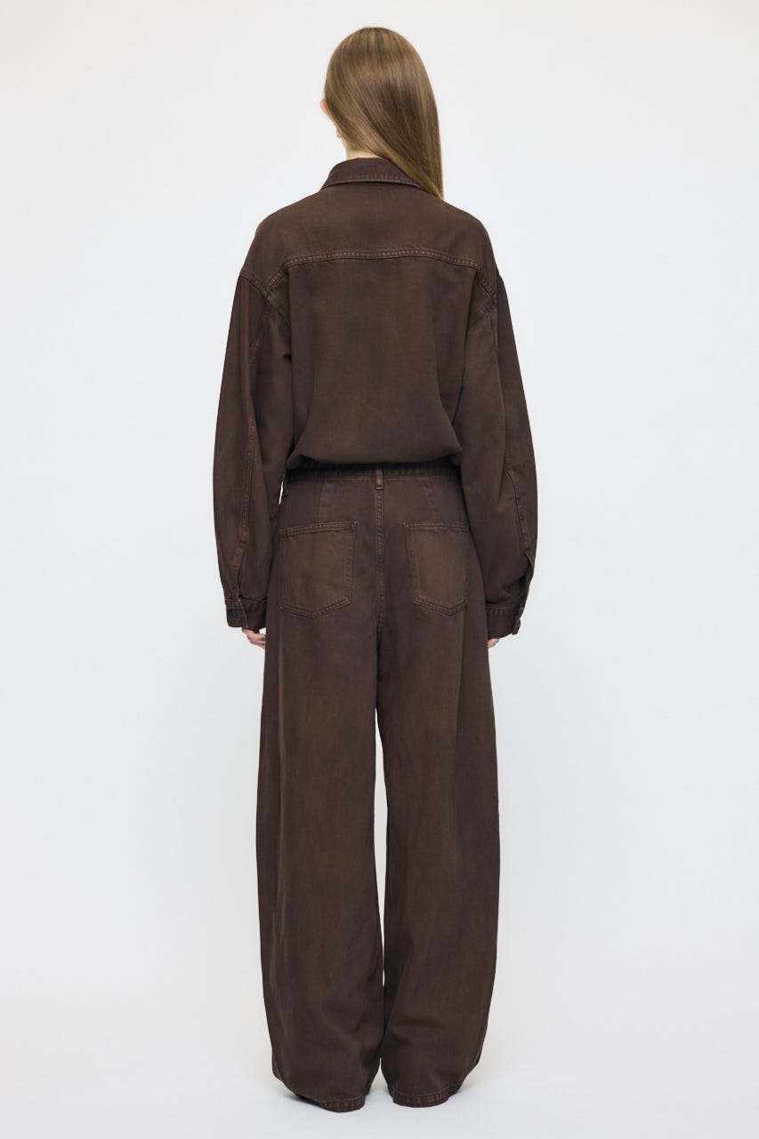 TUCKED DENIM ジャンプスーツ BRN 1