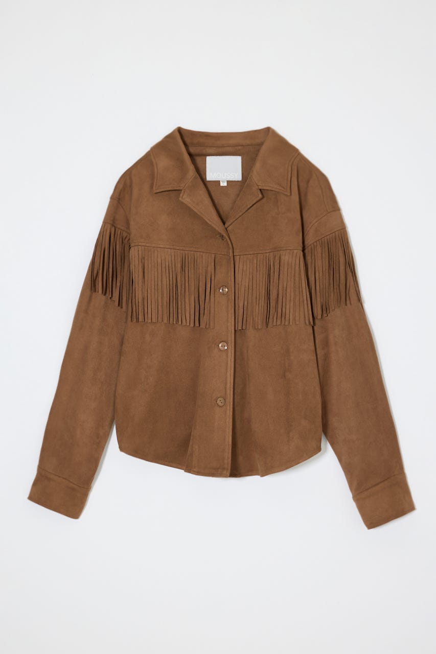 F/SUEDE FRINGE シャツ BEG 2