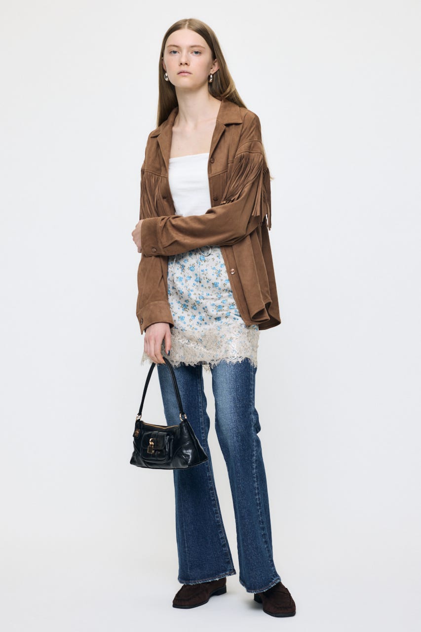 【AW予約アイテム】F/SUEDE FRINGE シャツ BEG 2