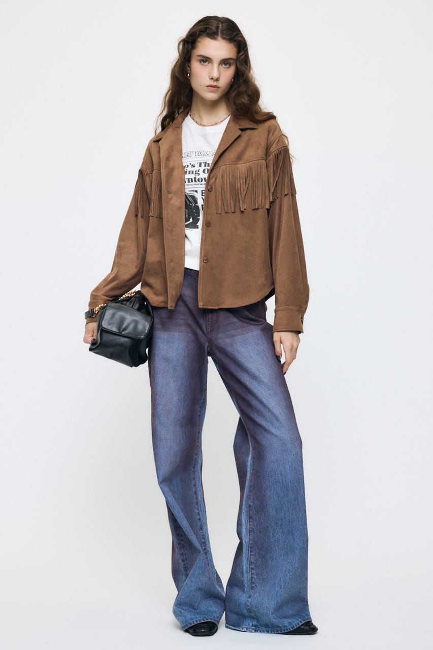 F/SUEDE FRINGE シャツ BEG 2