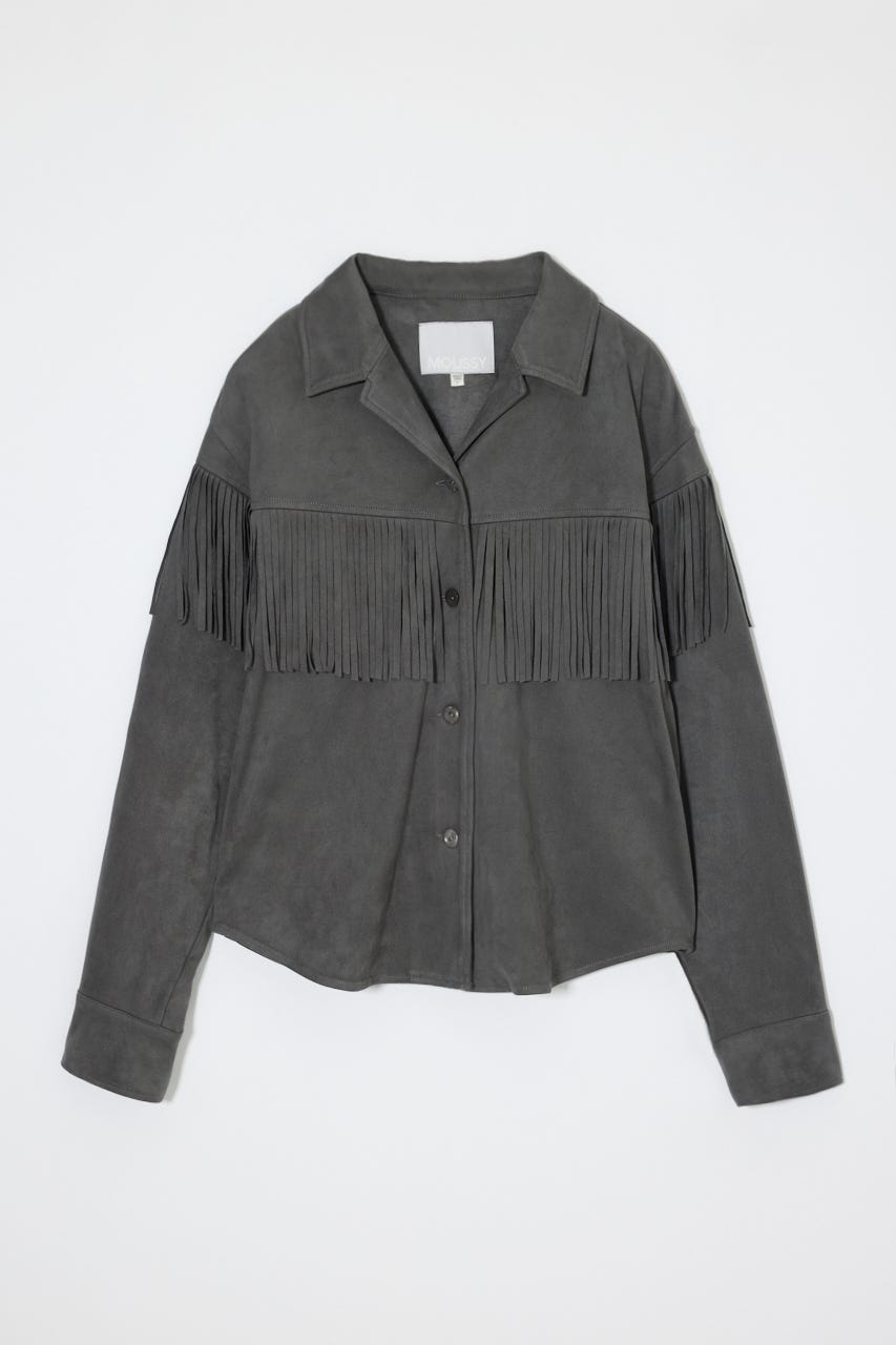F/SUEDE FRINGE シャツ C.GRY 1