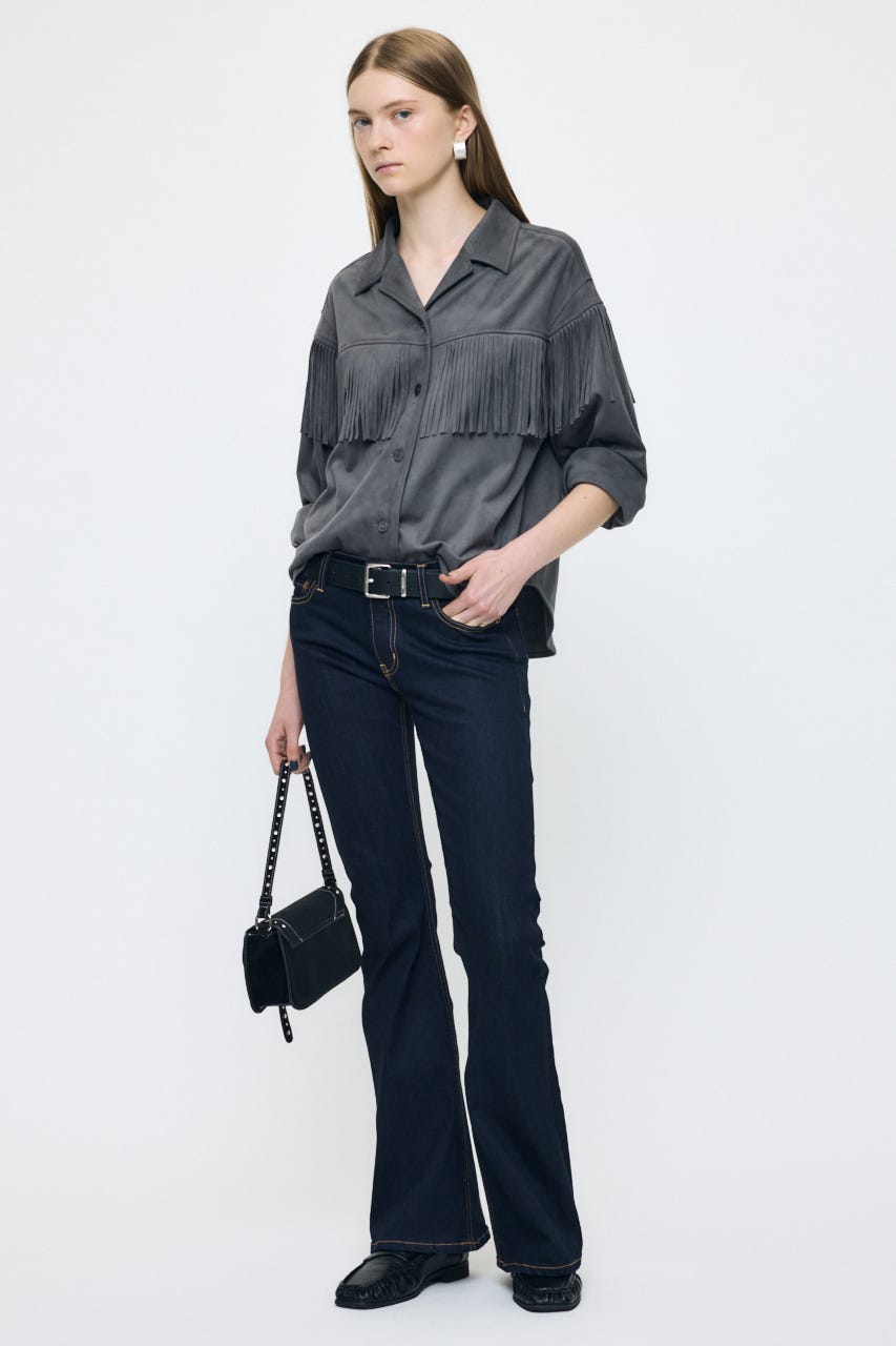 【AW予約アイテム】F/SUEDE FRINGE シャツ C.GRY 1