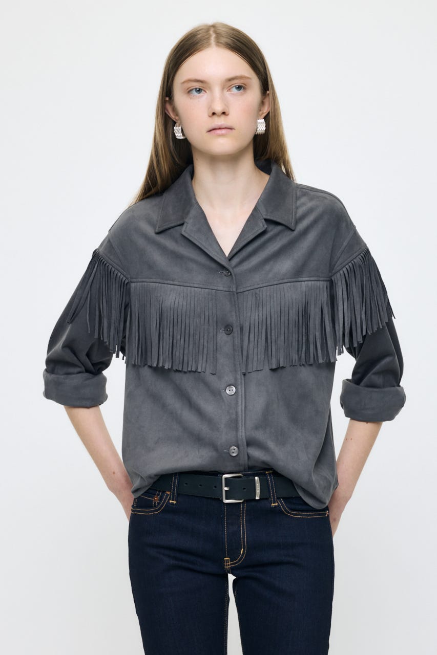 【AW予約アイテム】F/SUEDE FRINGE シャツ C.GRY 1