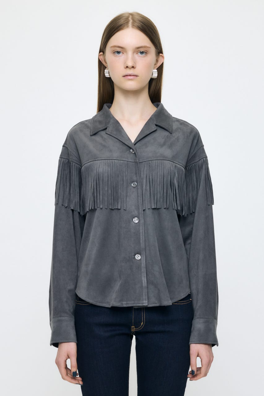 【AW予約アイテム】F/SUEDE FRINGE シャツ C.GRY 1