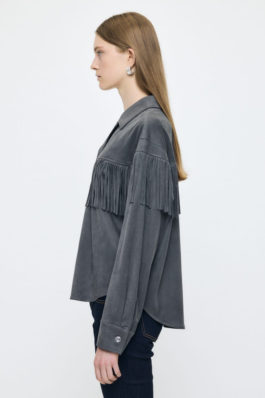 【AW予約アイテム】F/SUEDE FRINGE シャツ C.GRY 1