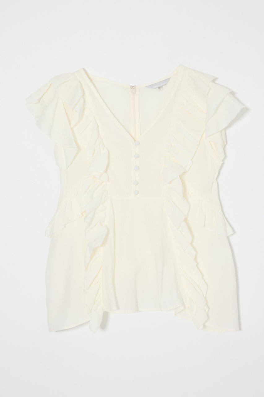 RUFFLE FRILL ブラウス WHT 2