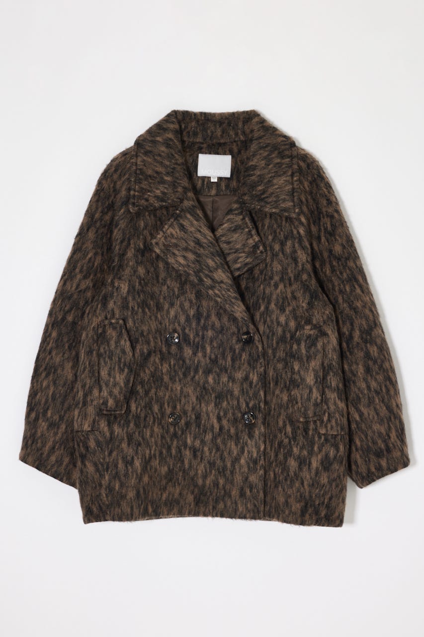 BACK TUCK MIDI コート 柄BRN 2