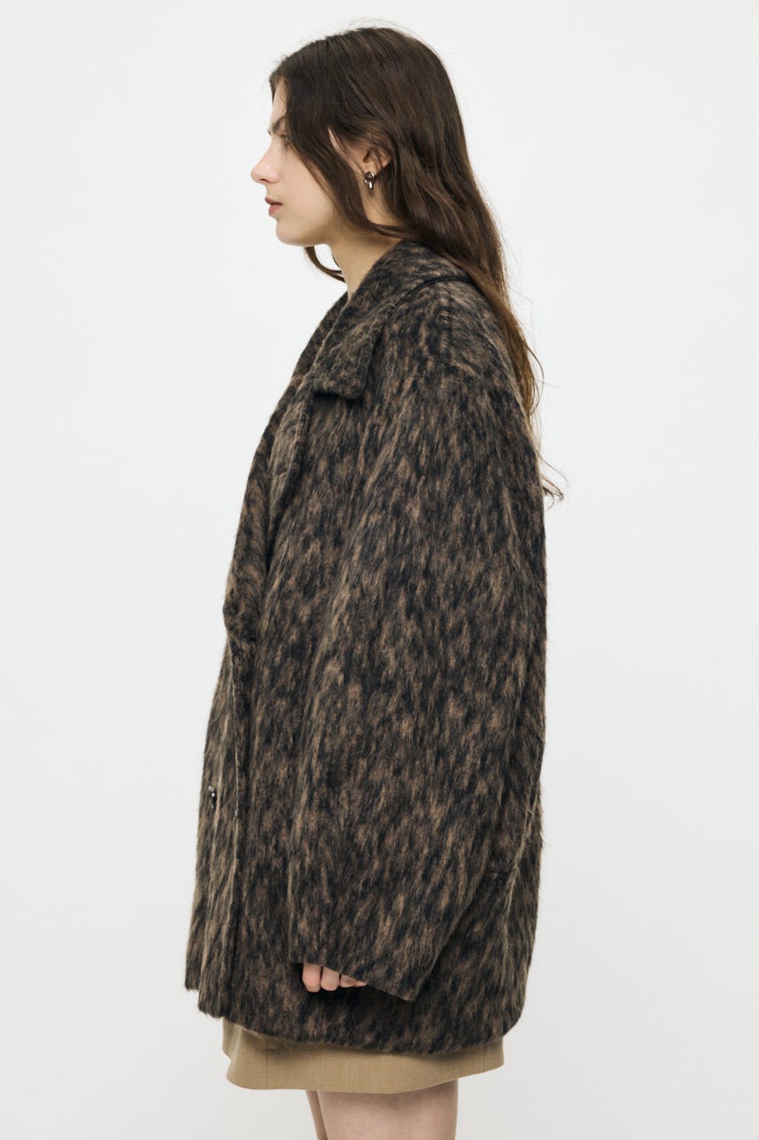 BACK TUCK MIDI コート 柄BRN 2