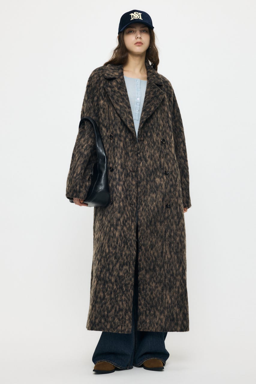 COCOON SLEEVE LONG コート 柄BRN 2