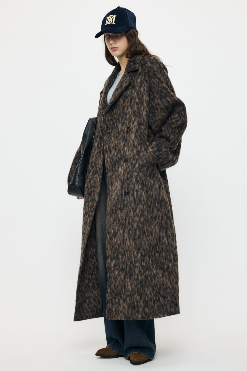 COCOON SLEEVE LONG コート 柄BRN 2