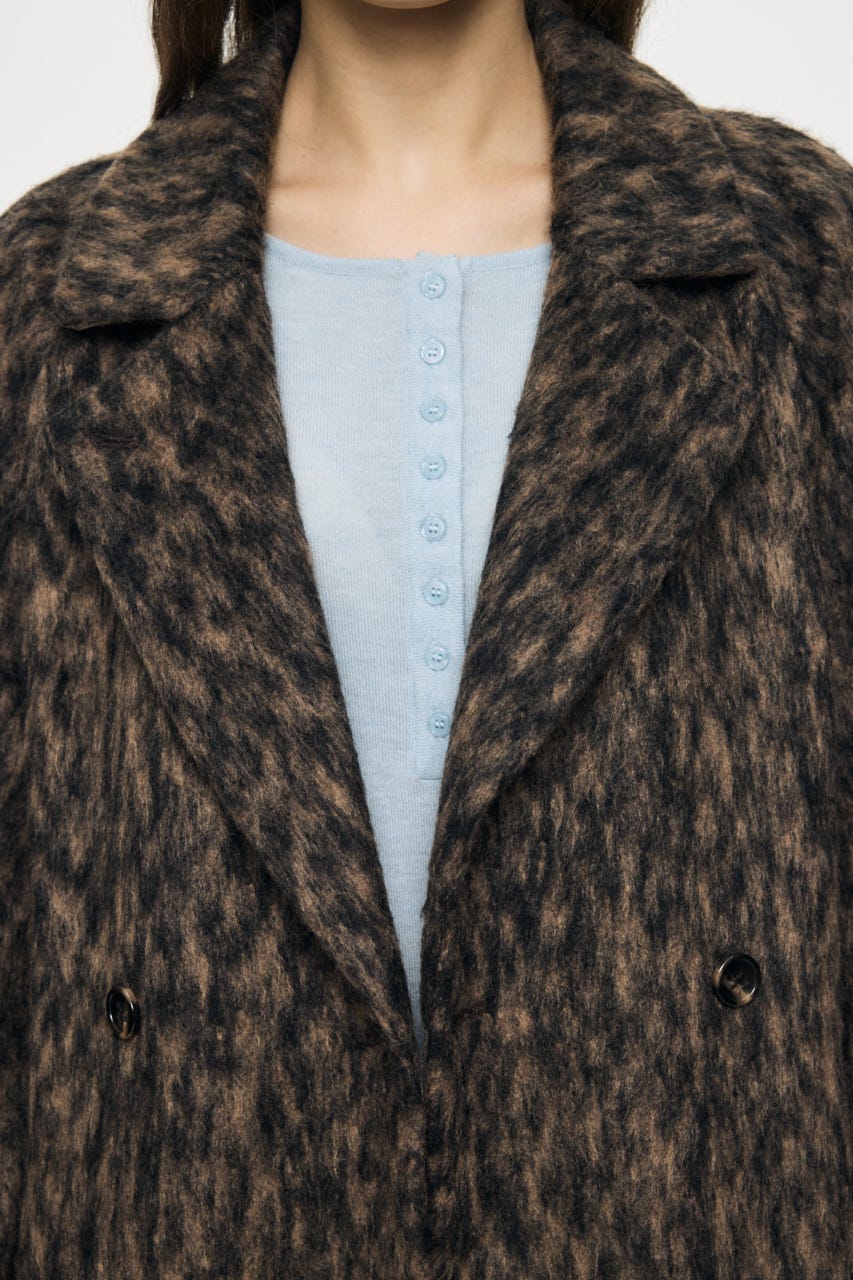 COCOON SLEEVE LONG コート 柄BRN 2