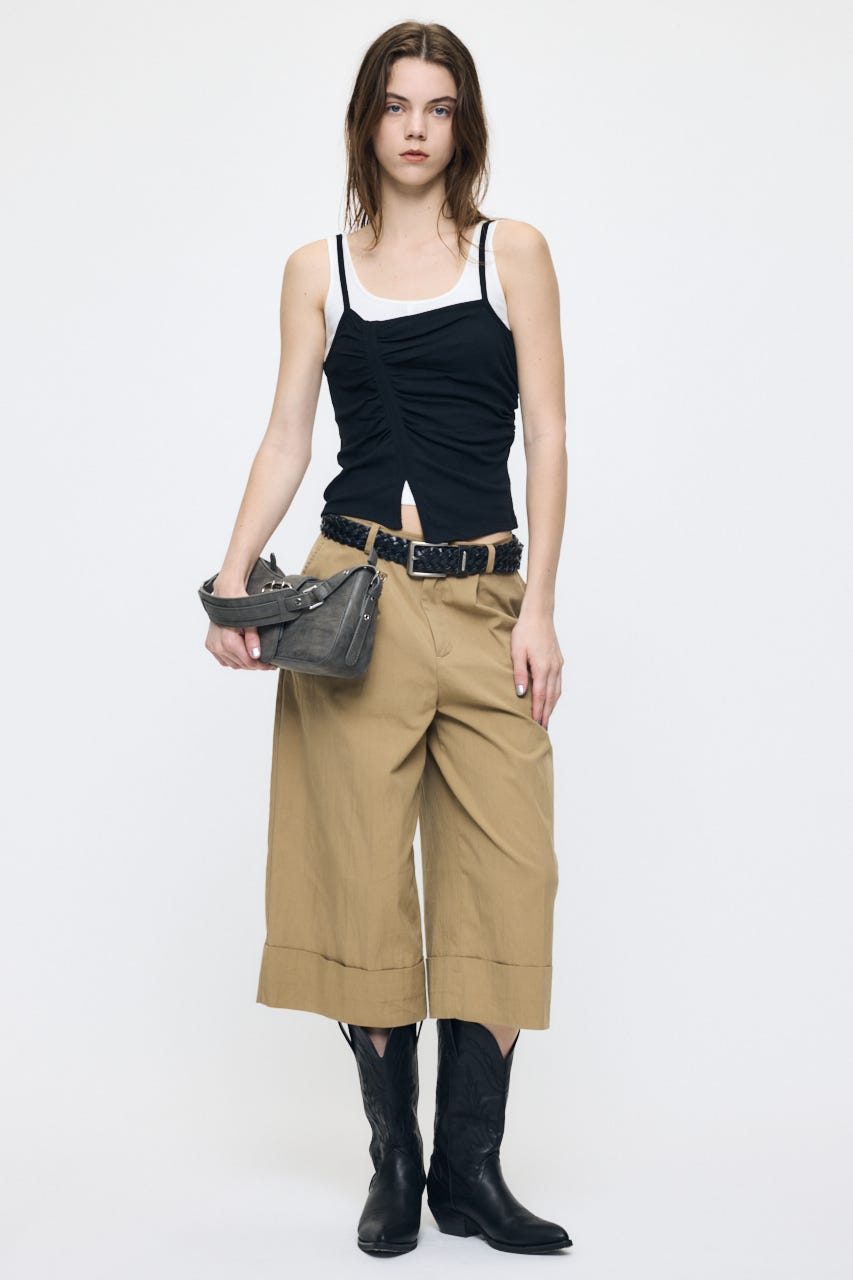 WASHED CHINO CROPPED パンツ BEG 2