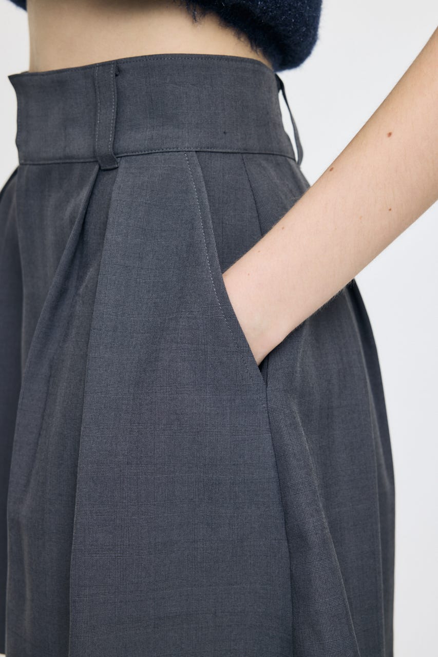 FLARE TUCKED MINI スカート C.GRY 1
