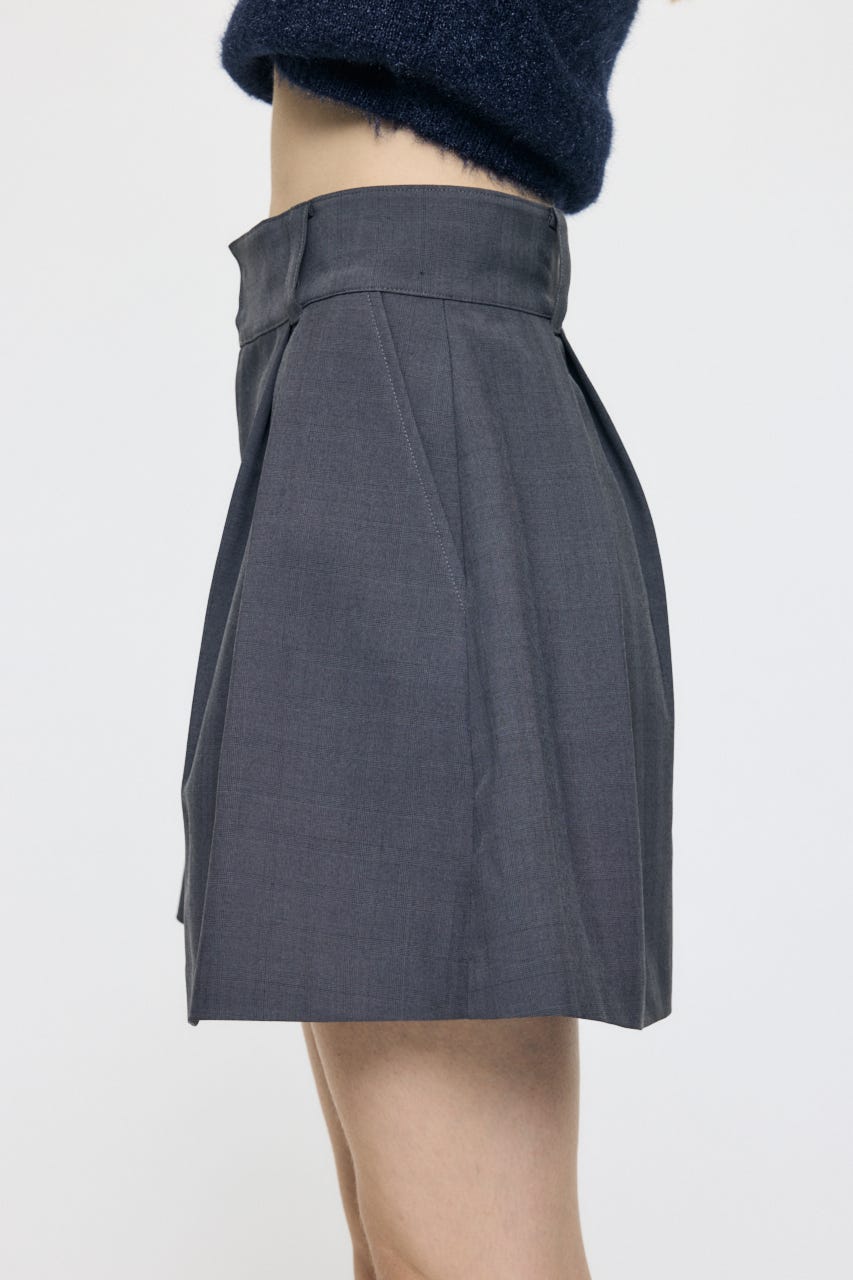 FLARE TUCKED MINI スカート C.GRY 1