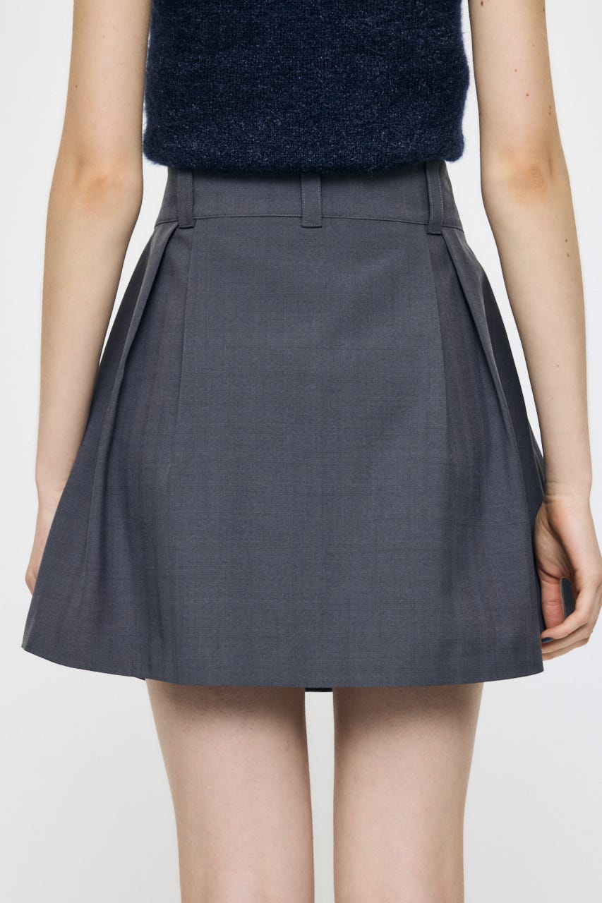 FLARE TUCKED MINI スカート C.GRY 1