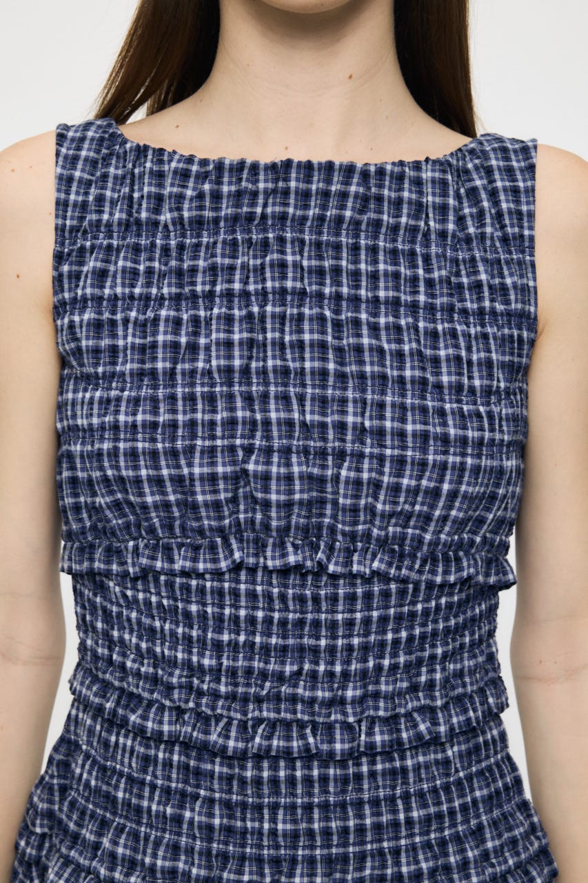 SLEEVELESS PLAID CHECK ドレス 柄BLU 2