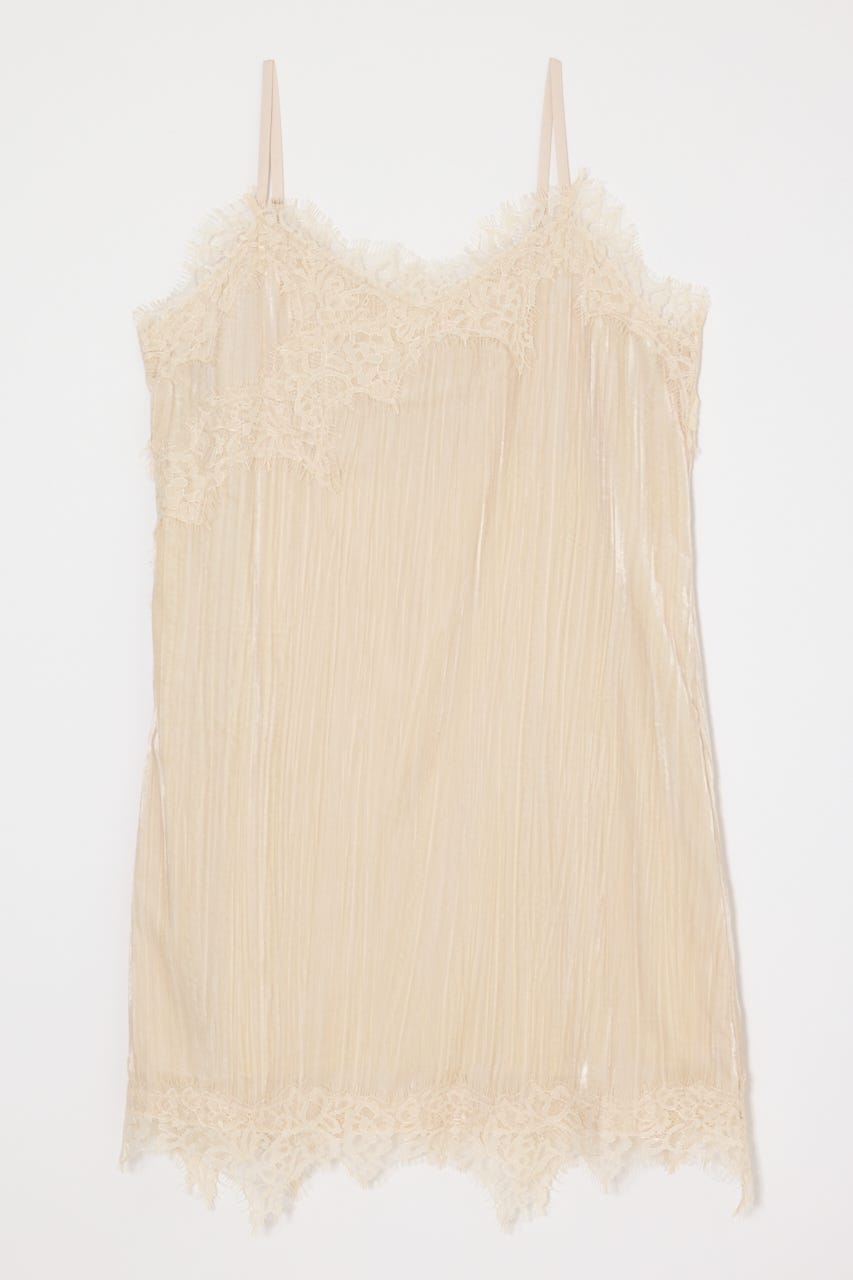 WASHER VELOUR SLIP MINI ドレス IVOY FREE