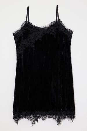 WASHER VELOUR SLIP MINI ドレス