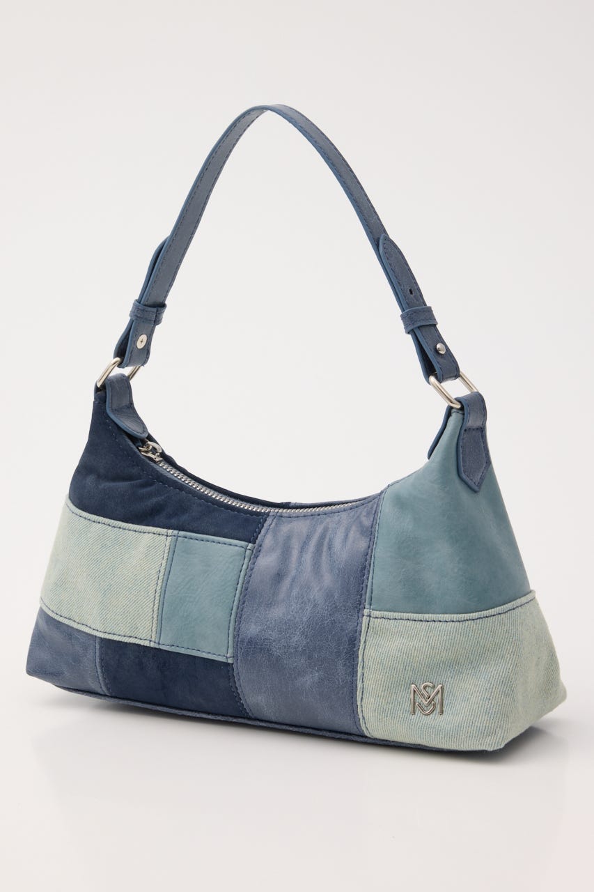 PATCH WORK SHOULDER バッグ BLU FREE