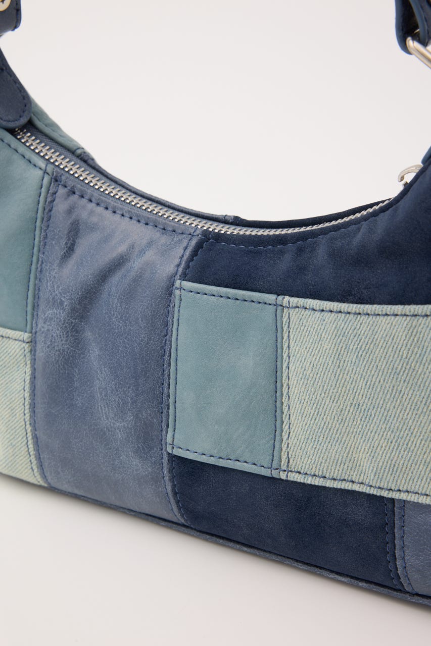 PATCH WORK SHOULDER バッグ BLU FREE