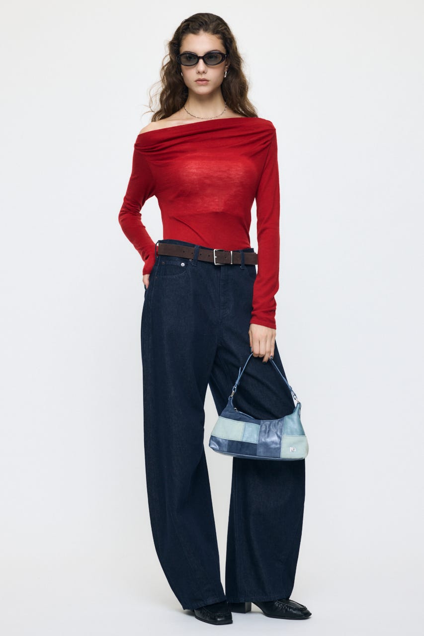 PATCH WORK SHOULDER バッグ BLU FREE