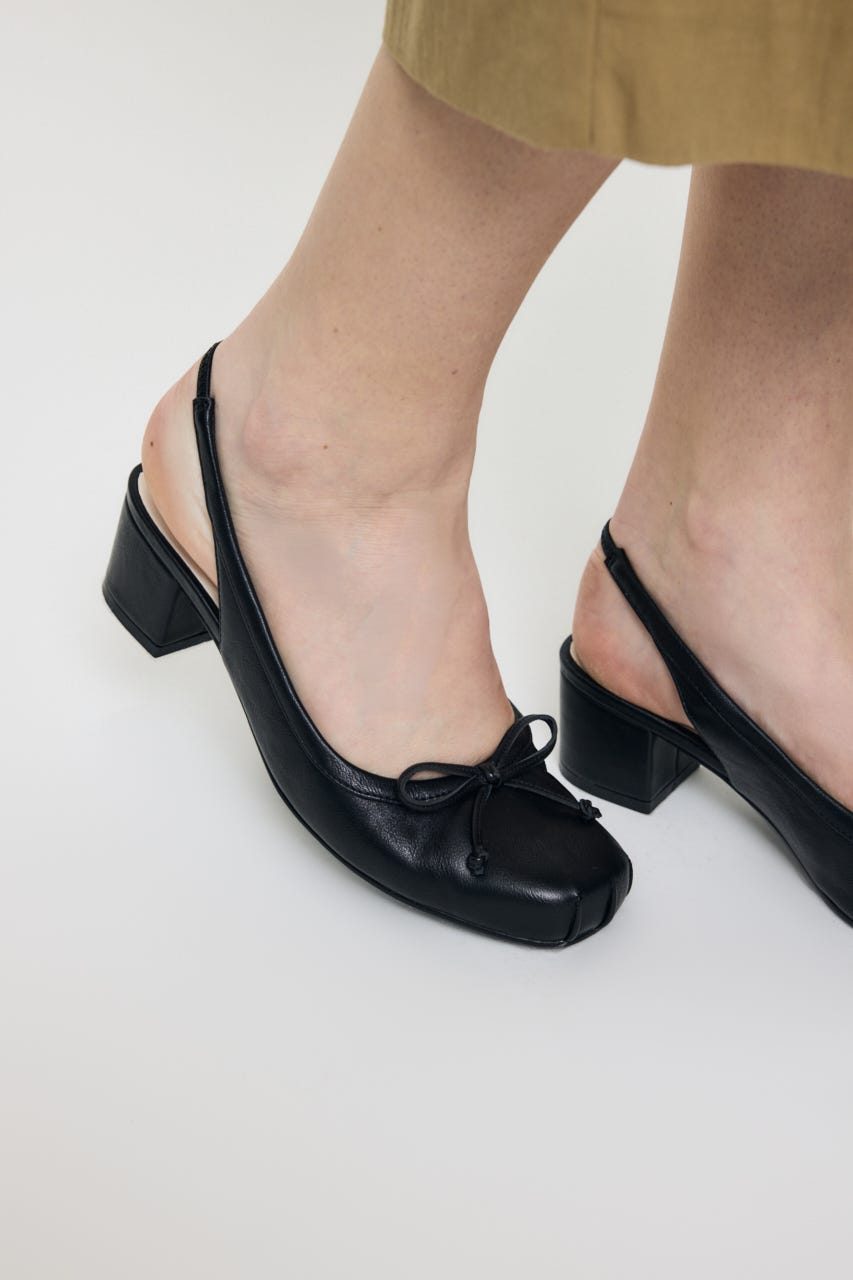 SLING BACK BALLET HEEL シューズ BLK M