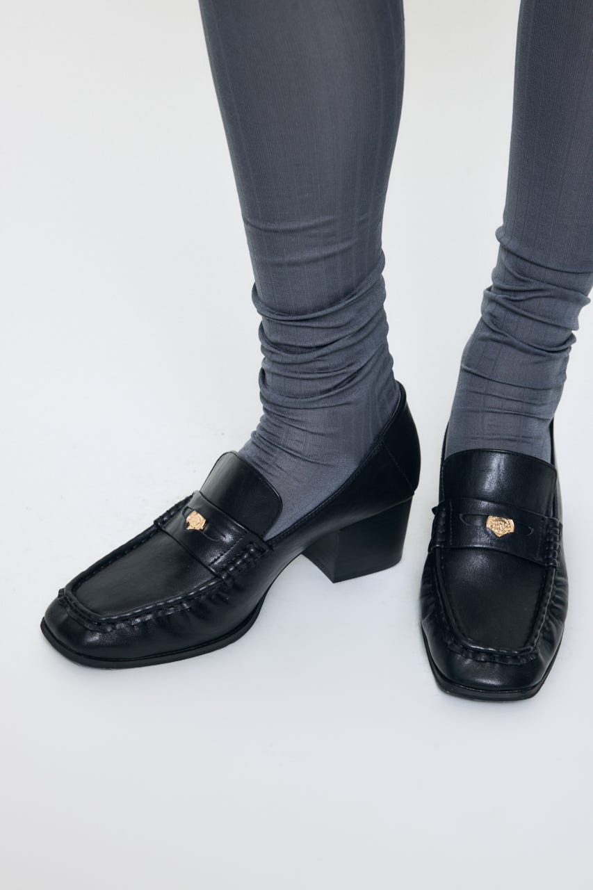 GATHER HEEL COIN ローファー BLK L