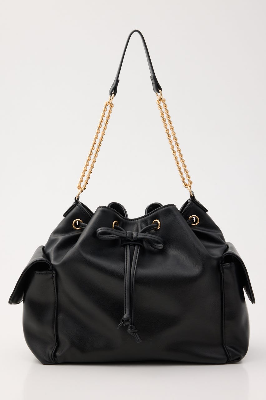 CHAIN SHOULDER BUCKET バッグ BLK FREE