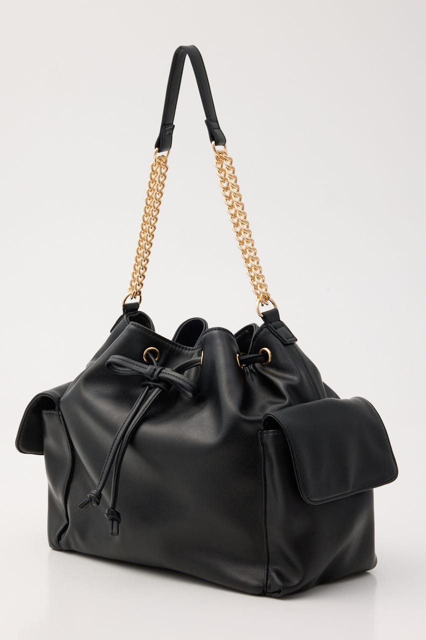 CHAIN SHOULDER BUCKET バッグ BLK FREE