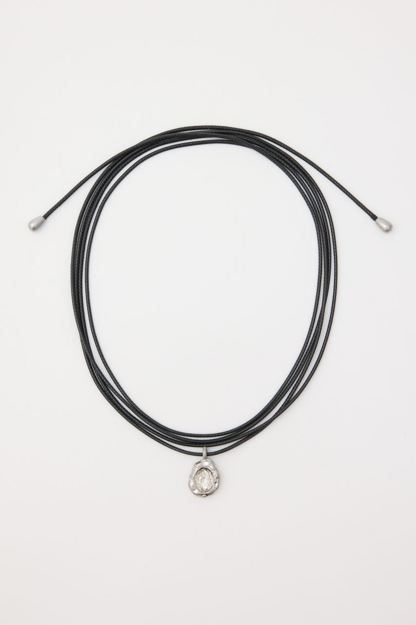 STONE PENDANT CORD ネックレス BLK FREE