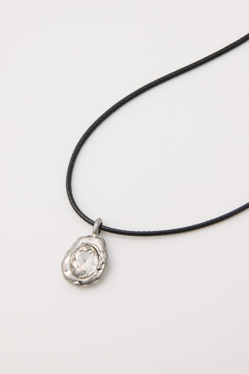 STONE PENDANT CORD ネックレス BLK FREE