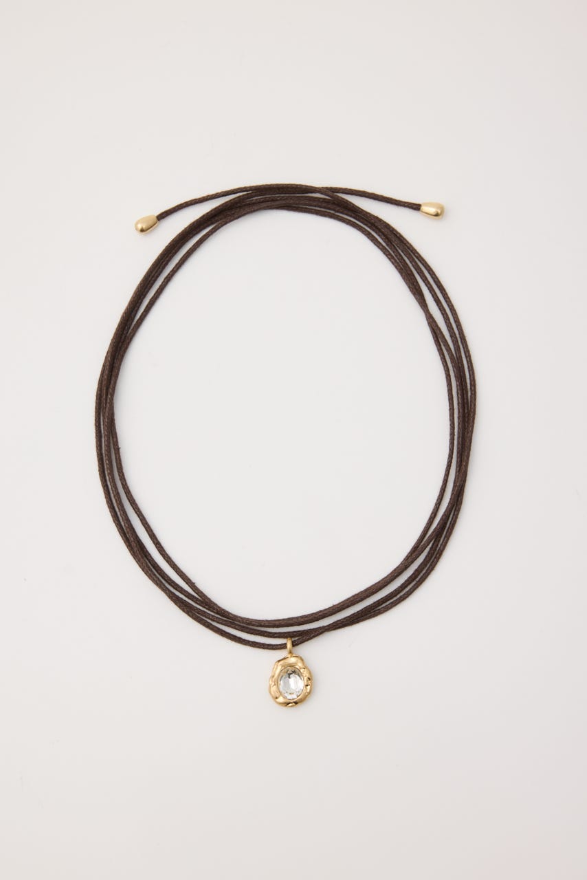 STONE PENDANT CORD ネックレス BRN FREE