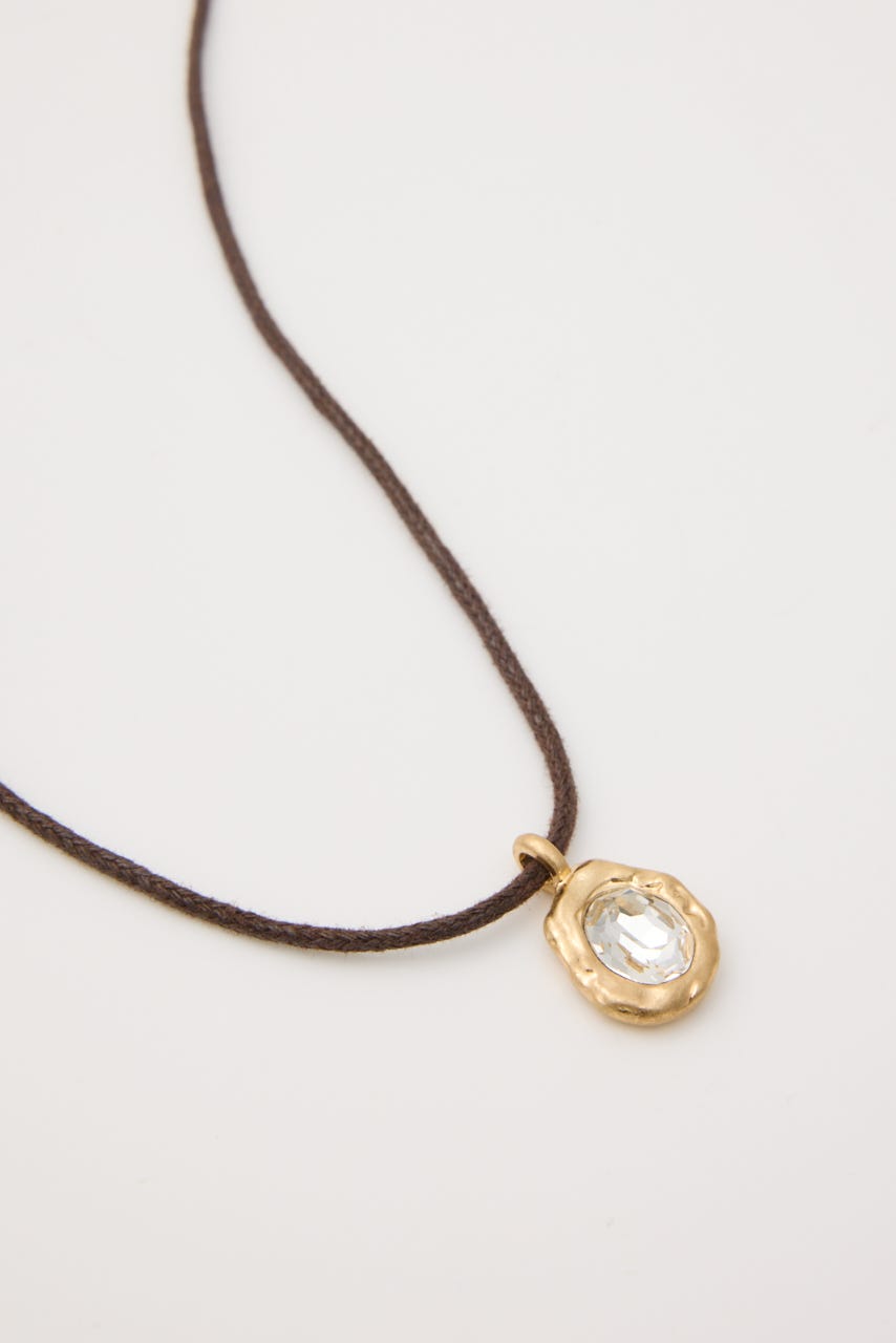 STONE PENDANT CORD ネックレス BRN FREE