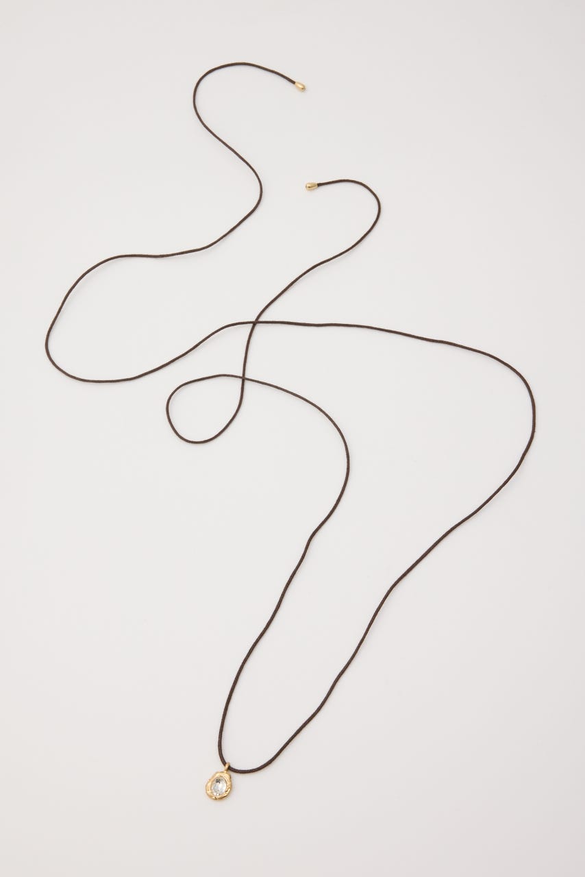 STONE PENDANT CORD ネックレス BRN FREE