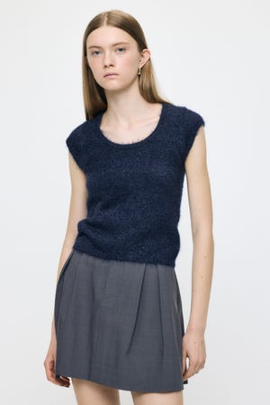 SCOOP NECK SHAGGY BABYニット