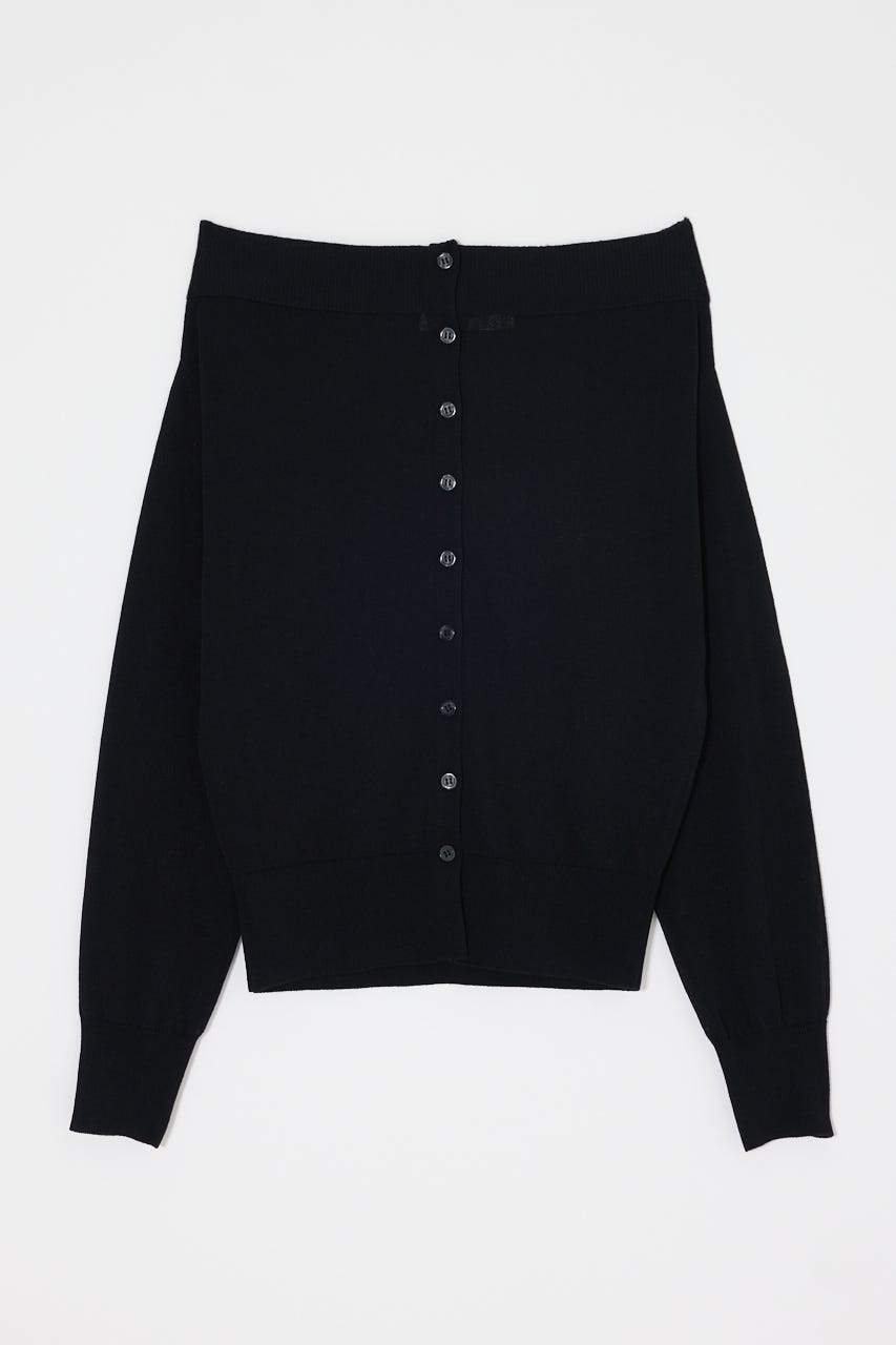 OFF SHOULDER SHEER カーディガン BLK FREE