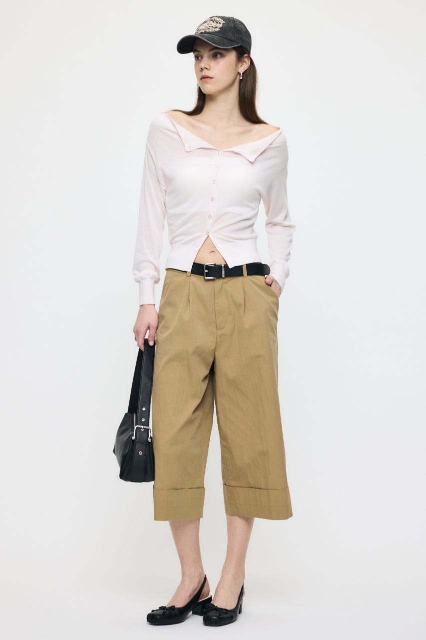 OFF SHOULDER SHEER カーディガン L/PNK FREE